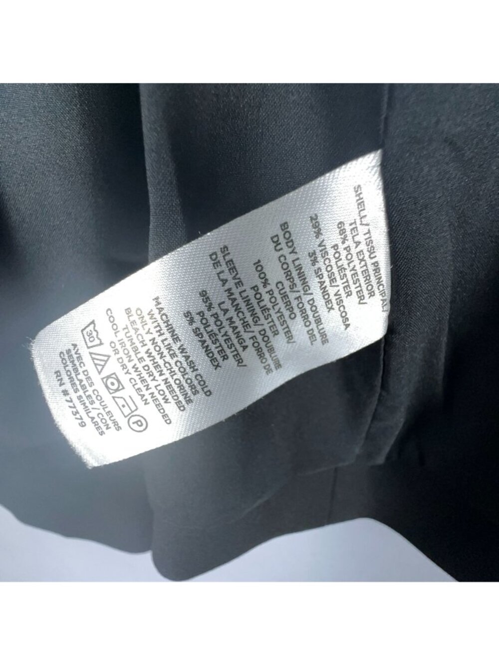 Ann Taylor Blazer Jacket Womens Size 14 Black Dark Wash Single Button Closure - Picture 8 of 14